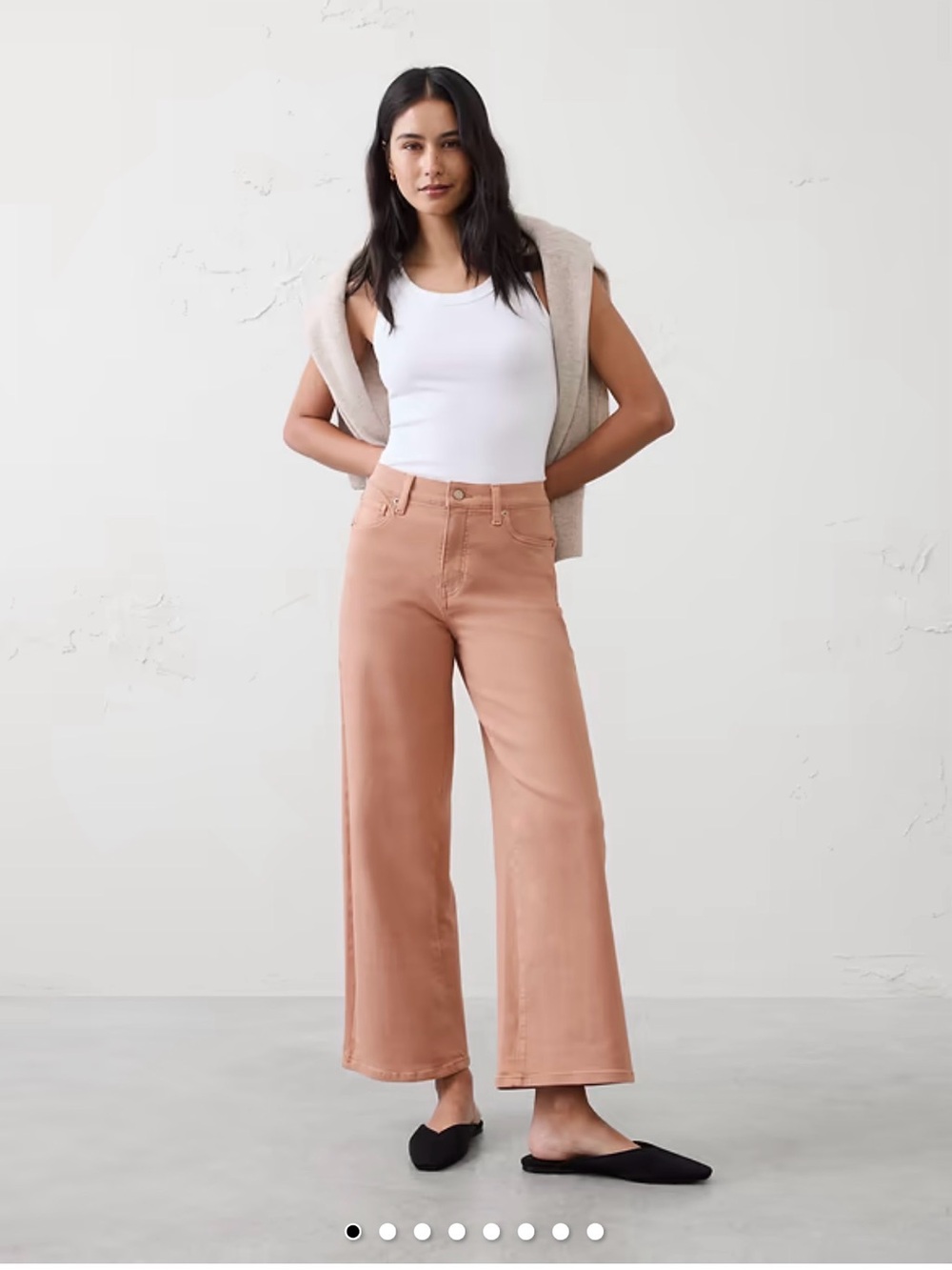 New- Banana Republic Factory Women's Cropped Wide-Leg Jeans in Dusty Rose